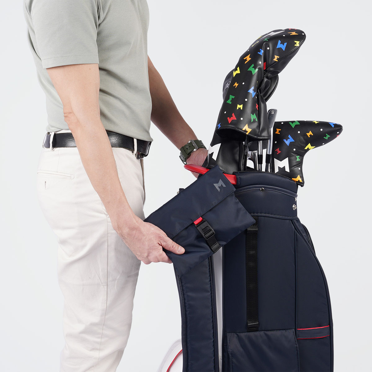Hand carry sling bag for personal item off course